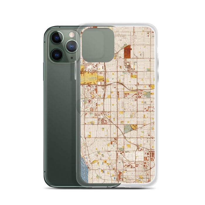 Custom Hawthorne California Map Phone Case in Woodblock