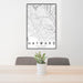24x36 Hayward California Map Print Portrait Orientation in Classic Style Behind 2 Chairs Table and Potted Plant