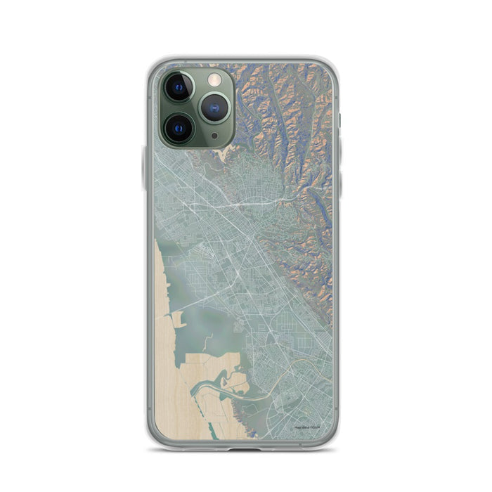 Custom iPhone 11 Pro Hayward California Map Phone Case in Afternoon