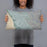 Person holding 20x12 Custom Hayward California Map Throw Pillow in Afternoon