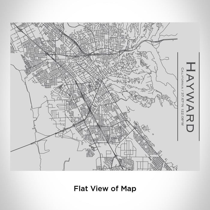 Rendered View of Hayward California Map Engraving on 20oz Stainless Steel Insulated Bottle with Bamboo Top