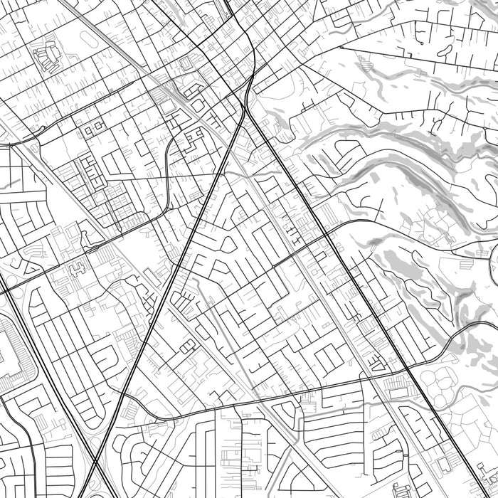 Hayward California Map Print in Classic Style Zoomed In Close Up Showing Details