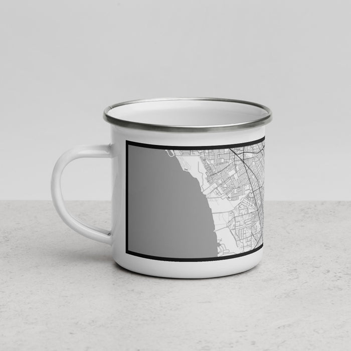 Left View Custom Hayward California Map Enamel Mug in Classic