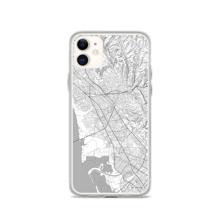 Custom iPhone 11 Hayward California Map Phone Case in Classic