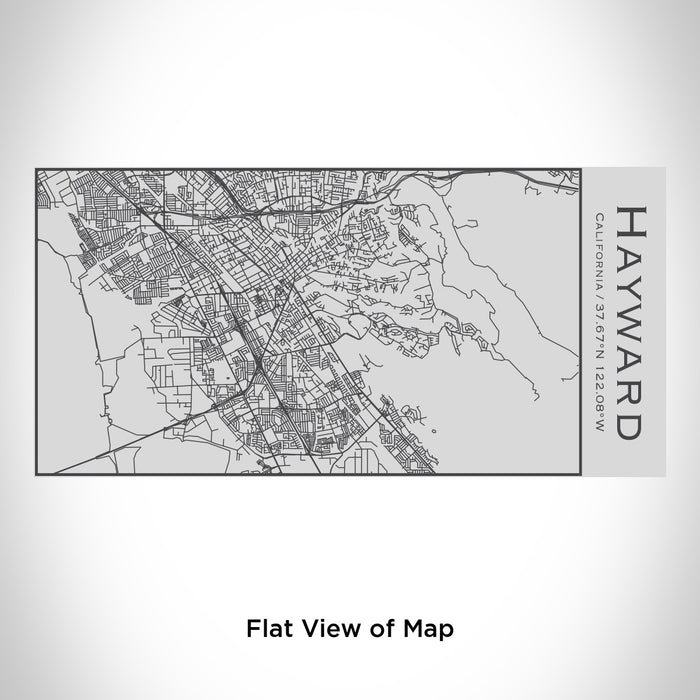 Rendered View of Hayward California Map Engraving on 17oz Stainless Steel Insulated Cola Bottle