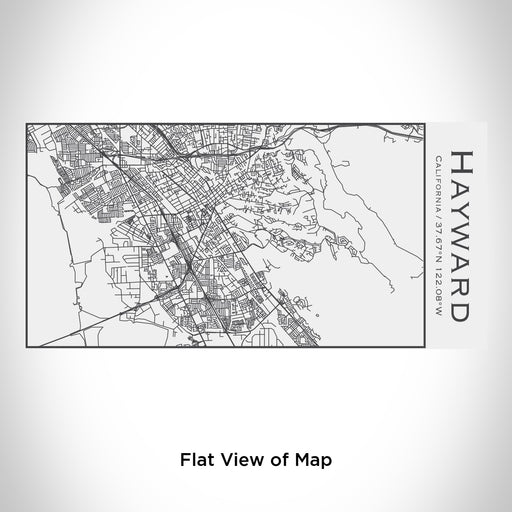 Rendered View of Hayward California Map Engraving on 17oz Stainless Steel Insulated Cola Bottle in White