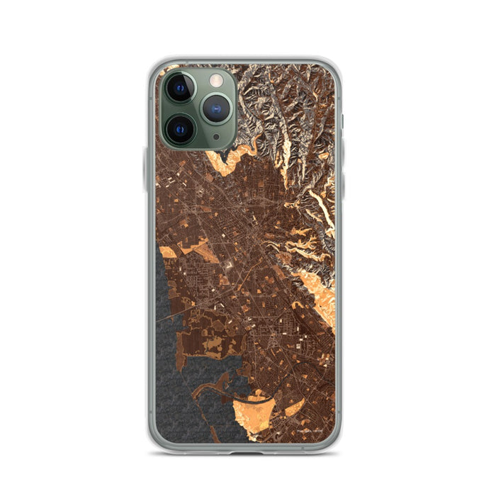 Custom iPhone 11 Pro Hayward California Map Phone Case in Ember