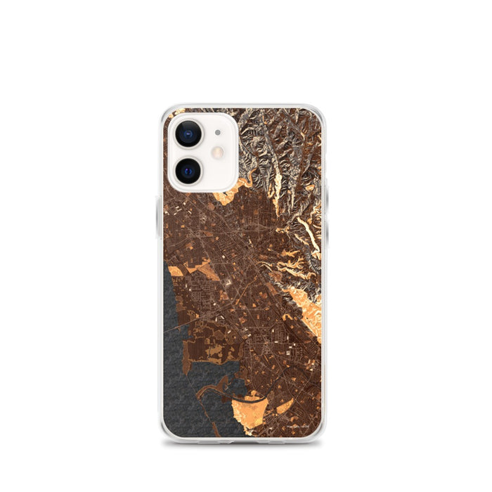 Custom iPhone 12 mini Hayward California Map Phone Case in Ember