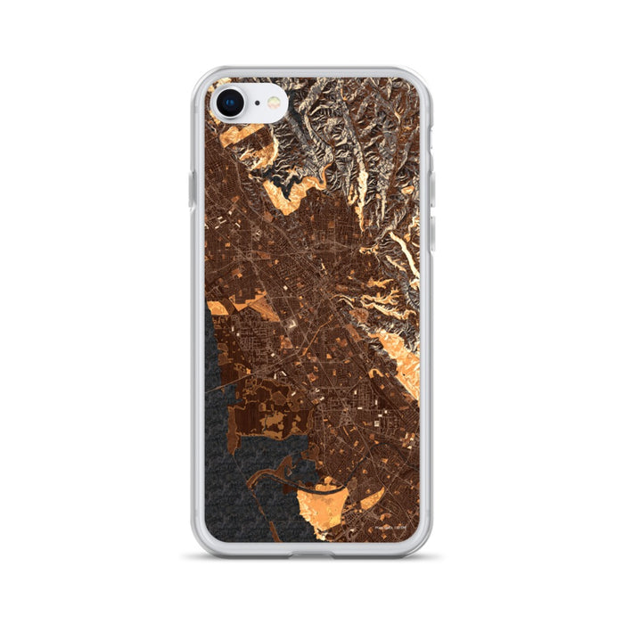 Custom iPhone SE Hayward California Map Phone Case in Ember