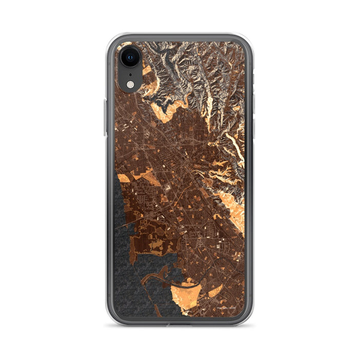 Custom iPhone XR Hayward California Map Phone Case in Ember