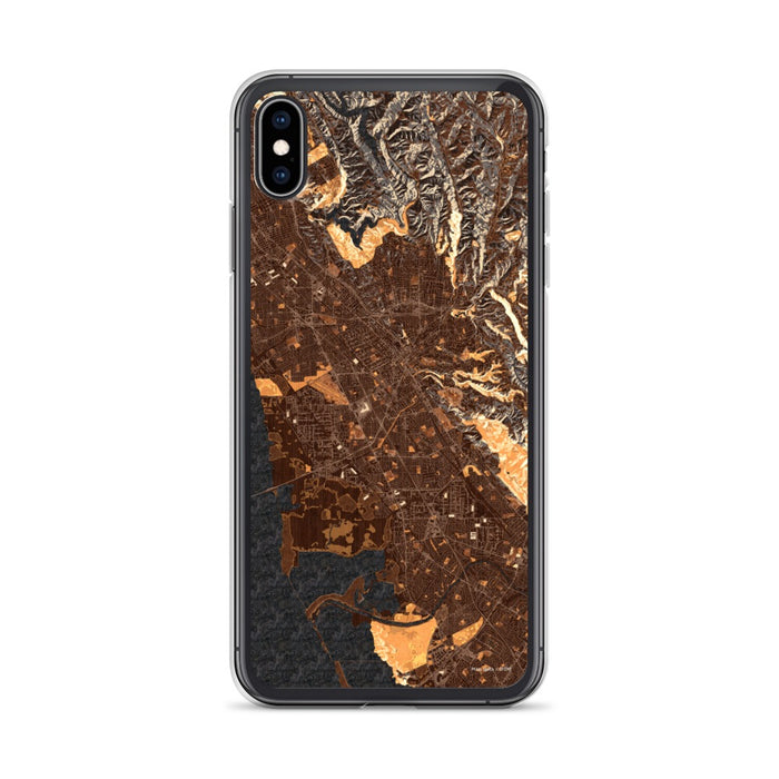 Custom iPhone XS Max Hayward California Map Phone Case in Ember