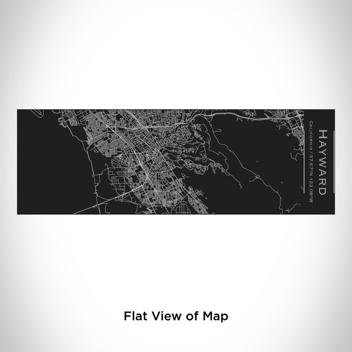 Rendered View of Hayward California Map Engraving on 10oz Stainless Steel Insulated Cup with Sliding Lid in Black