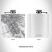 Rendered View of Hayward California Map Engraving on 6oz Stainless Steel Flask in White