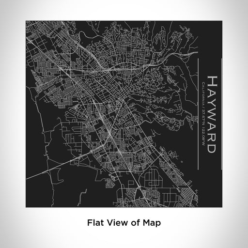 Rendered View of Hayward California Map Engraving on 17oz Stainless Steel Insulated Tumbler in Black