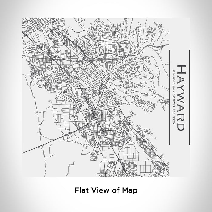 Rendered View of Hayward California Map Engraving on 17oz Stainless Steel Insulated Tumbler in White