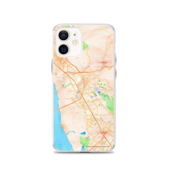 Custom iPhone 12 Hayward California Map Phone Case in Watercolor