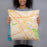 Person holding 18x18 Custom Hayward California Map Throw Pillow in Watercolor