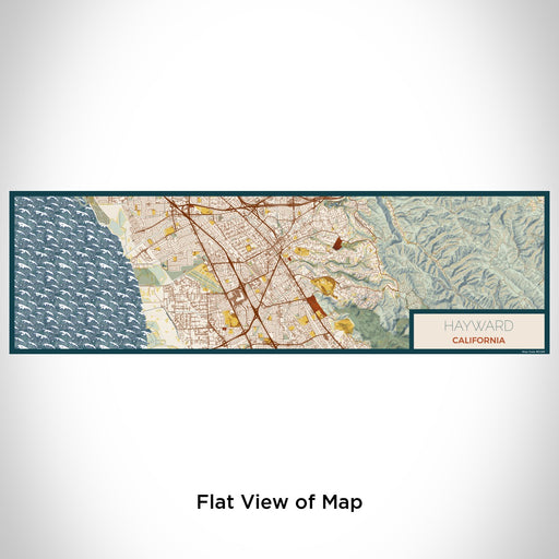 Flat View of Map Custom Hayward California Map Enamel Mug in Woodblock
