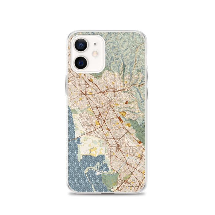 Custom iPhone 12 Hayward California Map Phone Case in Woodblock