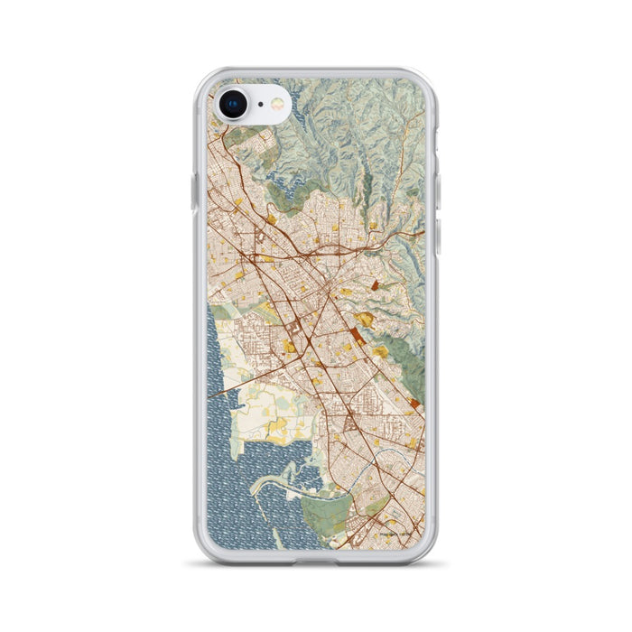 Custom iPhone SE Hayward California Map Phone Case in Woodblock