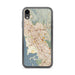 Custom iPhone XR Hayward California Map Phone Case in Woodblock