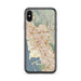 Custom iPhone X/XS Hayward California Map Phone Case in Woodblock