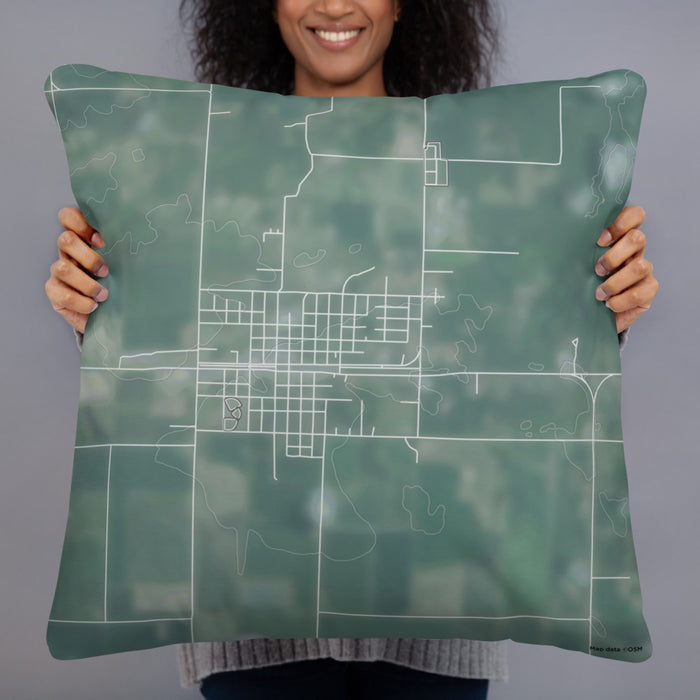 Person holding 22x22 Custom Hazen Arkansas Map Throw Pillow in Afternoon