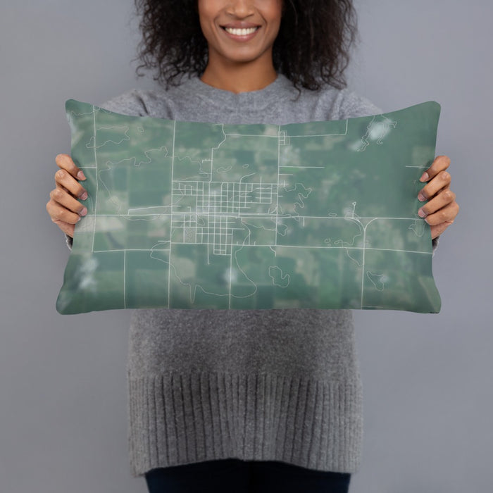 Person holding 20x12 Custom Hazen Arkansas Map Throw Pillow in Afternoon