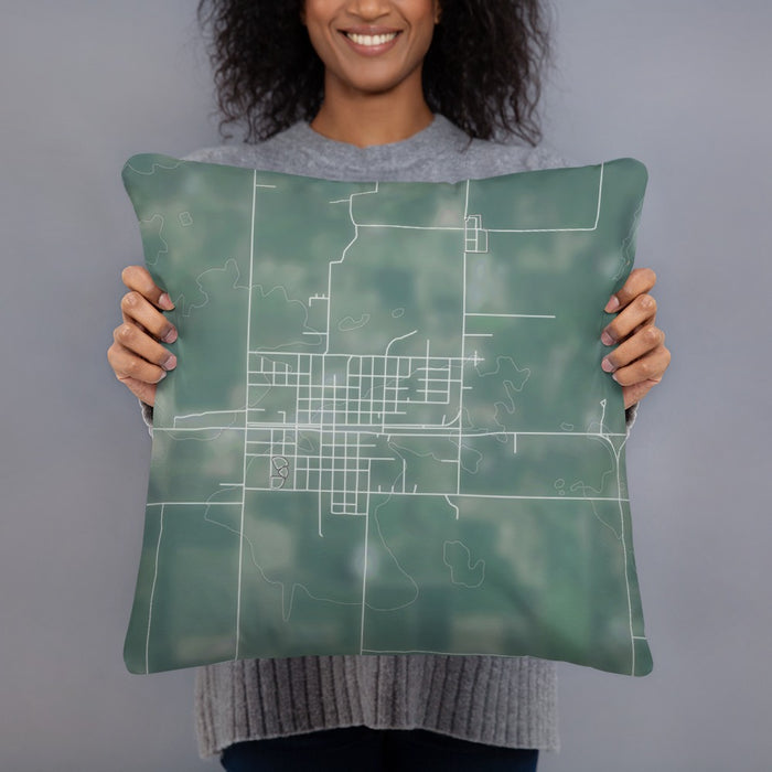 Person holding 18x18 Custom Hazen Arkansas Map Throw Pillow in Afternoon