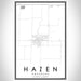 Hazen Arkansas Map Print Portrait Orientation in Classic Style With Shaded Background