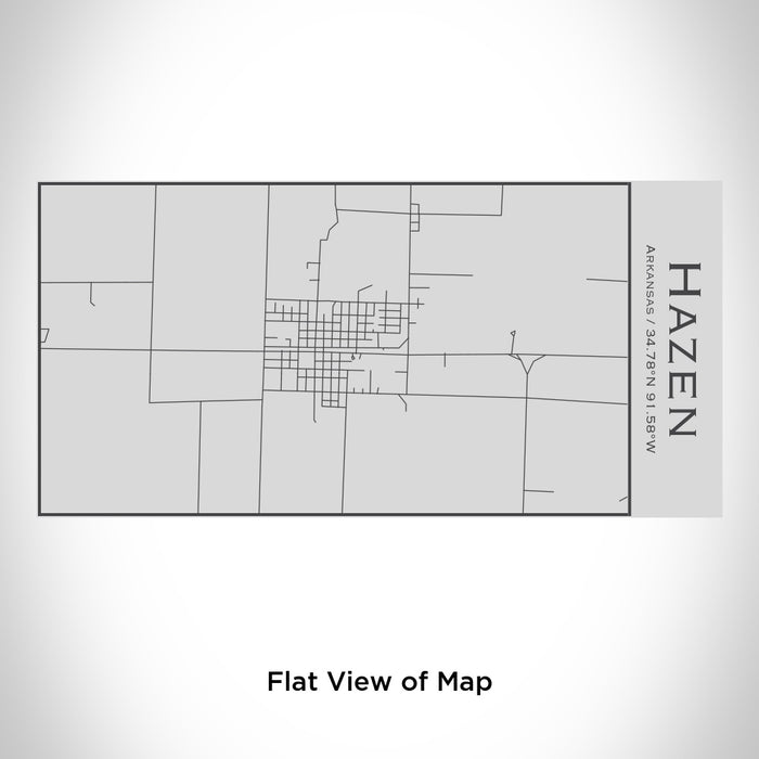 Rendered View of Hazen Arkansas Map Engraving on 17oz Stainless Steel Insulated Cola Bottle