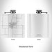 Rendered View of Hazen Arkansas Map Engraving on 6oz Stainless Steel Flask in White