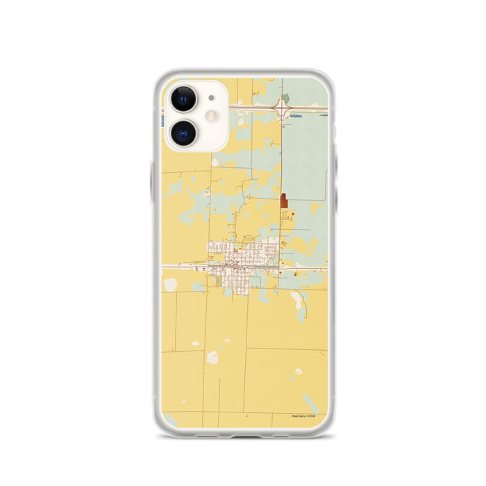 Custom iPhone 11 Hazen Arkansas Map Phone Case in Woodblock