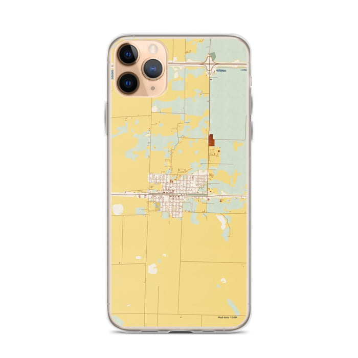 Custom iPhone 11 Pro Max Hazen Arkansas Map Phone Case in Woodblock