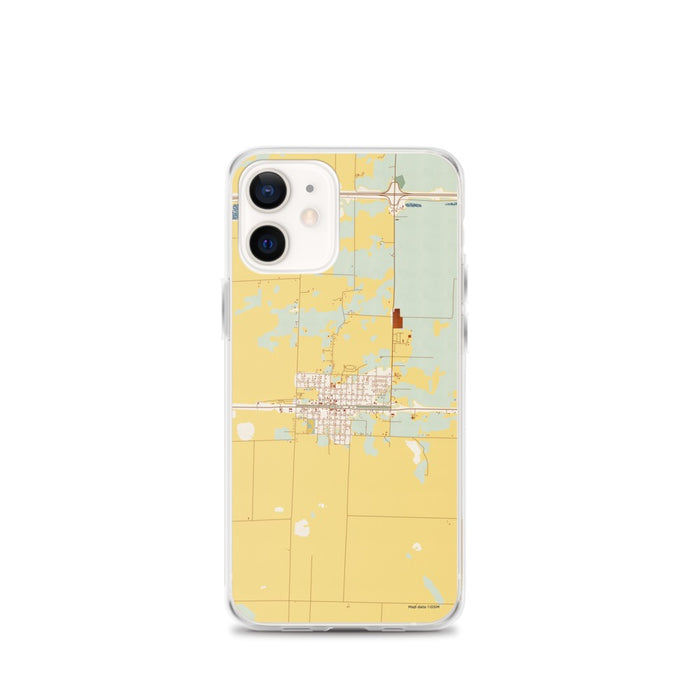 Custom iPhone 12 mini Hazen Arkansas Map Phone Case in Woodblock