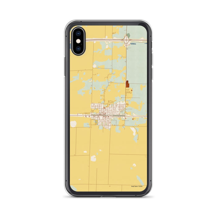 Custom iPhone XS Max Hazen Arkansas Map Phone Case in Woodblock