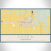 Hazen Arkansas Map Print Landscape Orientation in Woodblock Style With Shaded Background