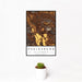 12x18 Healdsburg California Map Print Portrait Orientation in Ember Style With Small Cactus Plant in White Planter