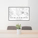 24x36 Healdsburg California Map Print Lanscape Orientation in Classic Style Behind 2 Chairs Table and Potted Plant