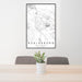 24x36 Healdsburg California Map Print Portrait Orientation in Classic Style Behind 2 Chairs Table and Potted Plant