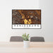 24x36 Healdsburg California Map Print Lanscape Orientation in Ember Style Behind 2 Chairs Table and Potted Plant