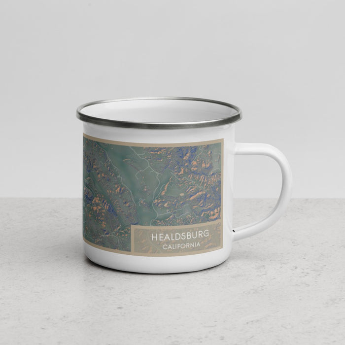 Right View Custom Healdsburg California Map Enamel Mug in Afternoon