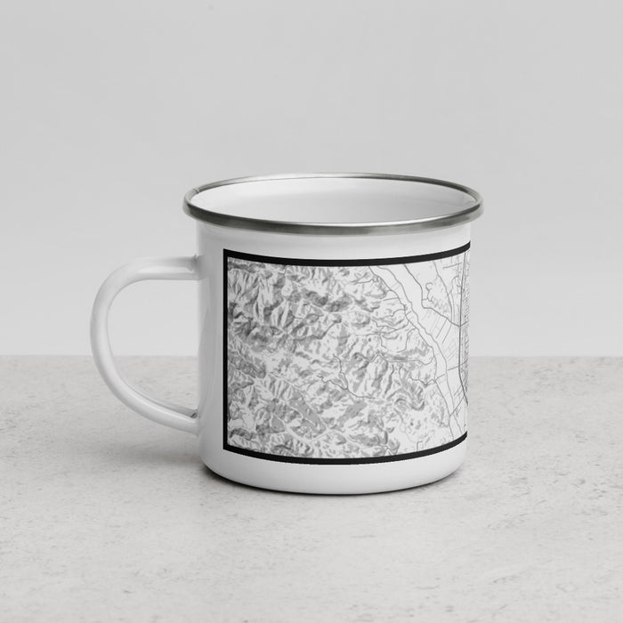 Left View Custom Healdsburg California Map Enamel Mug in Classic
