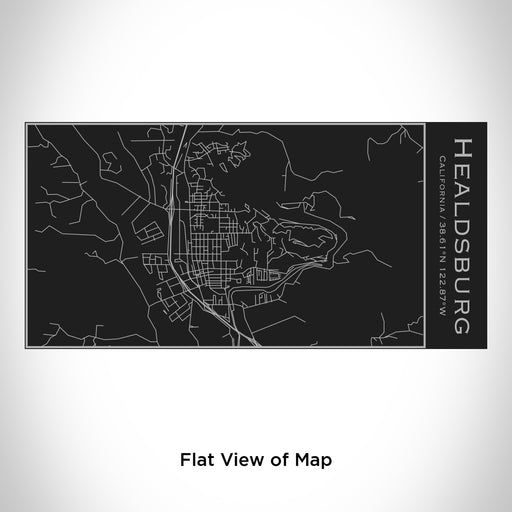 Rendered View of Healdsburg California Map Engraving on 17oz Stainless Steel Insulated Cola Bottle in Black
