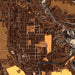 Healdsburg California Map Print in Ember Style Zoomed In Close Up Showing Details