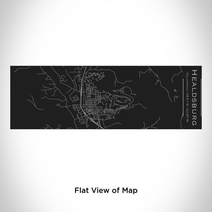 Rendered View of Healdsburg California Map Engraving on 10oz Stainless Steel Insulated Cup with Sliding Lid in Black