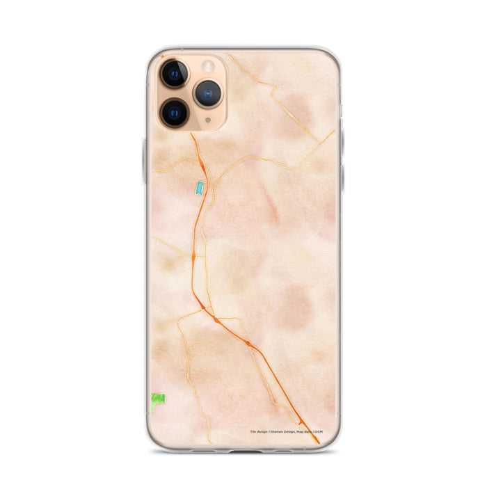 Custom iPhone 11 Pro Max Healdsburg California Map Phone Case in Watercolor