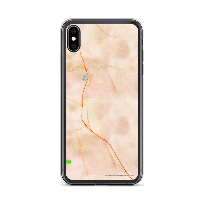 Custom iPhone XS Max Healdsburg California Map Phone Case in Watercolor