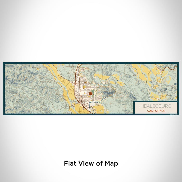Flat View of Map Custom Healdsburg California Map Enamel Mug in Woodblock