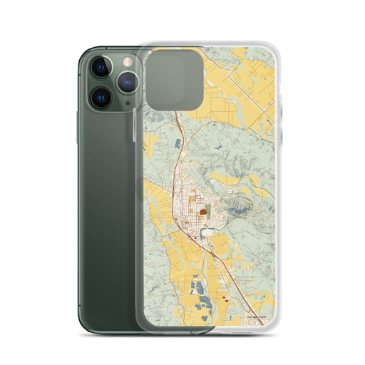 Custom Healdsburg California Map Phone Case in Woodblock